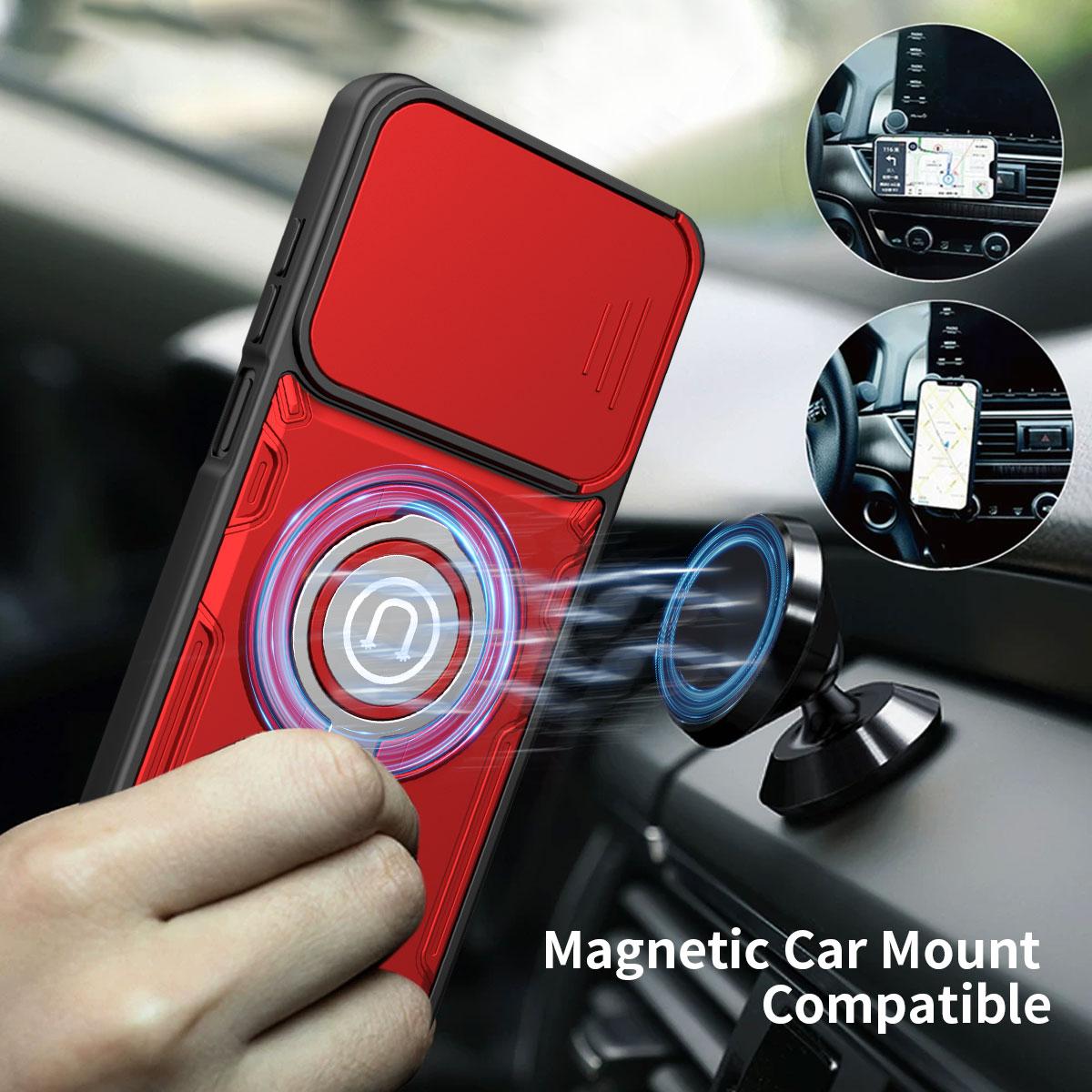 For Honor X6d 5G Sliding Camshield Holder Magnetic Phone Case - Purple - EDA009485114C