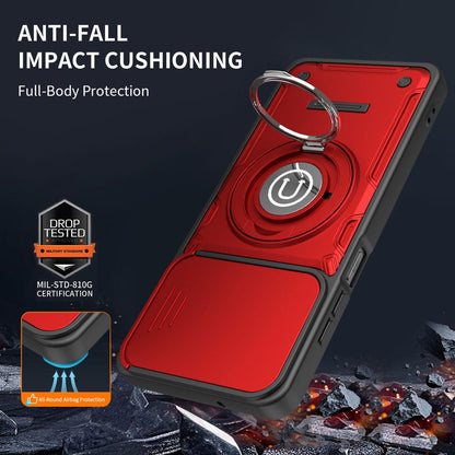 For Honor X6d 5G Sliding Camshield Holder Magnetic Phone Case - Black - EDA009485114D