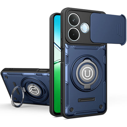 For Honor X8d 4G Sliding Camshield Holder Magnetic Phone Case - Royal Blue - EDA009485115B
