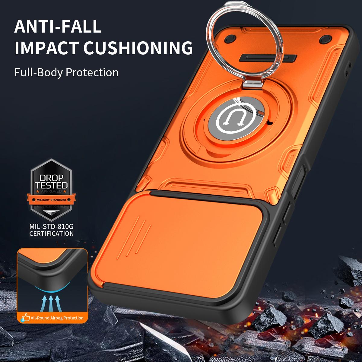 For Honor X8d 4G Sliding Camshield Holder Magnetic Phone Case - Purple - EDA009485115C