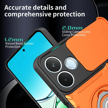 For Honor X8d 4G Sliding Camshield Holder Magnetic Phone Case - Black - EDA009485115D
