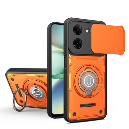 For Redmi Turbo 5 / Xiaomi Poco X8 Pro 5G Sliding Camshield Holder Magnetic Phone Case - Orange - EDA009489111A