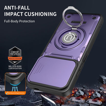 For Redmi Turbo 5 / Xiaomi Poco X8 Pro 5G Sliding Camshield Holder Magnetic Phone Case - Orange - EDA009489111A