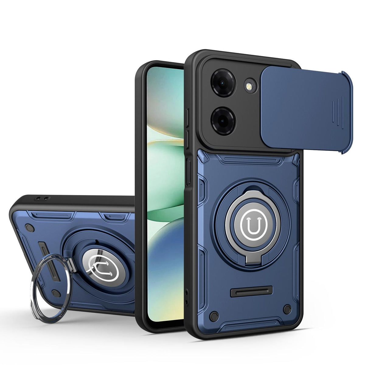 For Redmi Turbo 5 / Xiaomi Poco X8 Pro 5G Sliding Camshield Holder Magnetic Phone Case - Royal Blue - EDA009489111B
