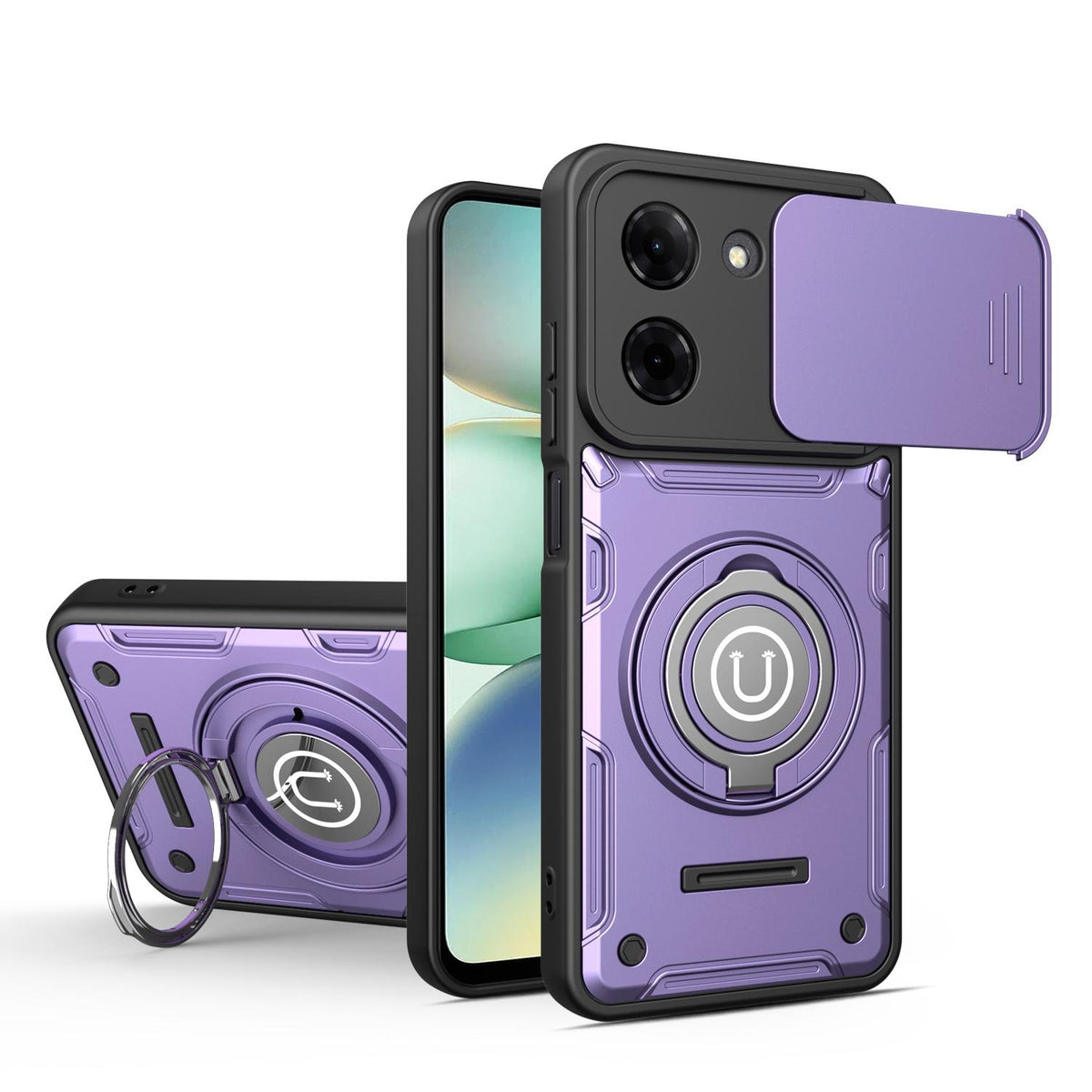 For Redmi Turbo 5 / Xiaomi Poco X8 Pro 5G Sliding Camshield Holder Magnetic Phone Case - Purple - EDA009489111C
