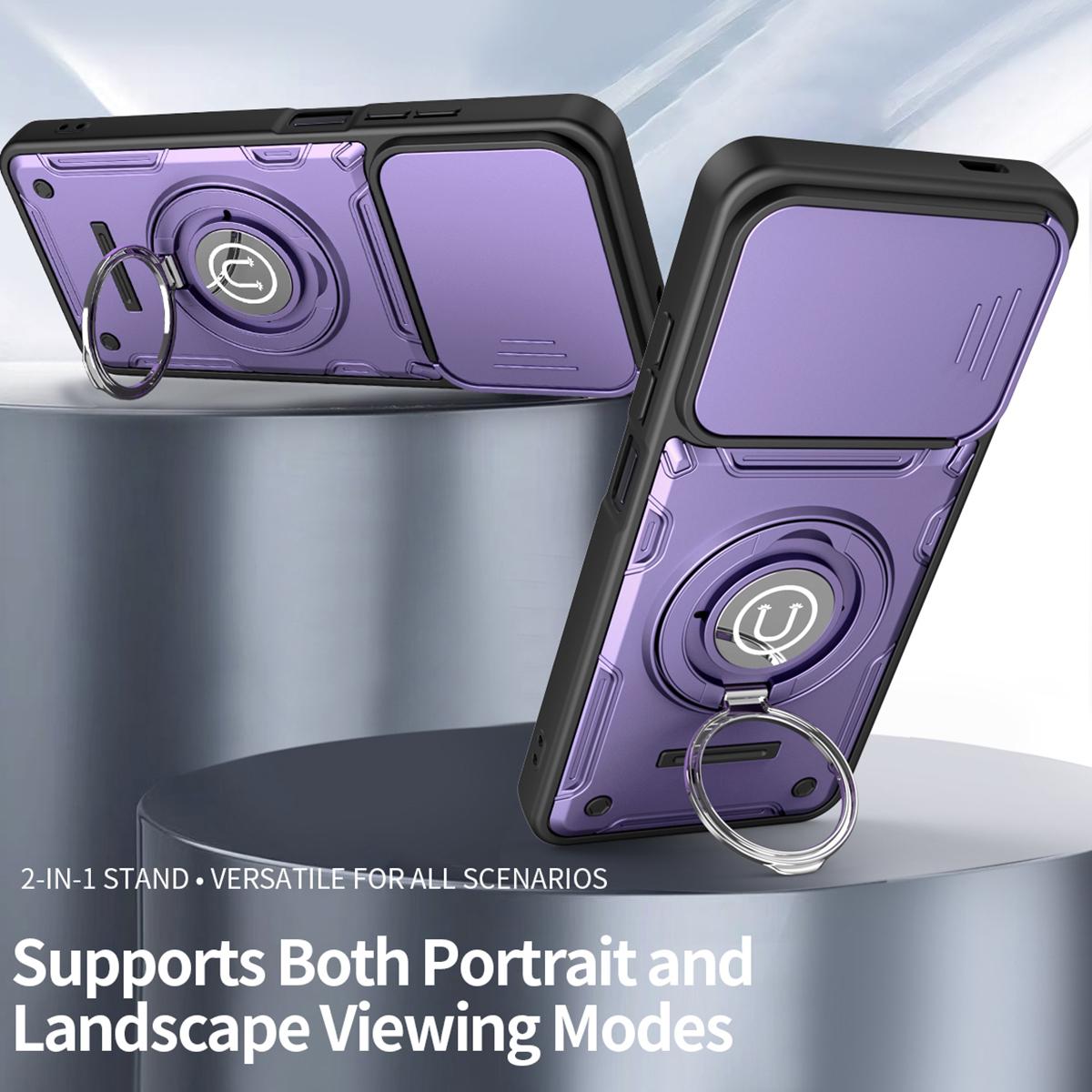 For Redmi Turbo 5 / Xiaomi Poco X8 Pro 5G Sliding Camshield Holder Magnetic Phone Case - Purple - EDA009489111C
