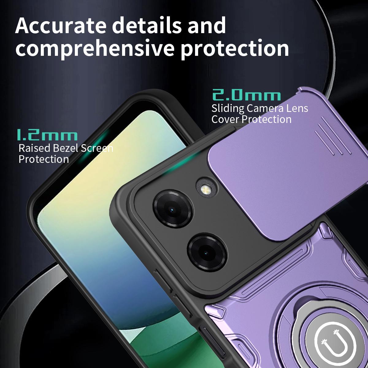 For Redmi Turbo 5 / Xiaomi Poco X8 Pro 5G Sliding Camshield Holder Magnetic Phone Case - Purple - EDA009489111C