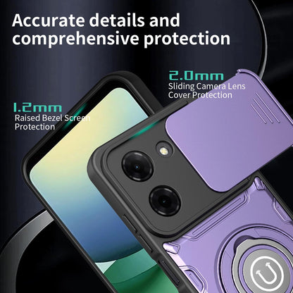 For Redmi Turbo 5 / Xiaomi Poco X8 Pro 5G Sliding Camshield Holder Magnetic Phone Case - Black - EDA009489111D