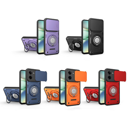 For Redmi Turbo 5 / Xiaomi Poco X8 Pro 5G Sliding Camshield Holder Magnetic Phone Case - Red - EDA009489111E