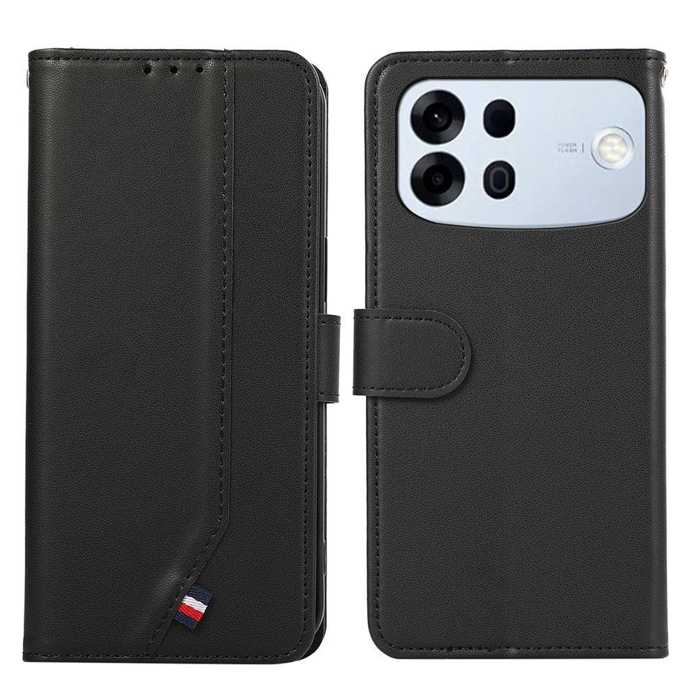 For OPPO A7 Pro Max 5G ABEEL Delicate Texture Splicing RFID Leather Phone Case(Black)