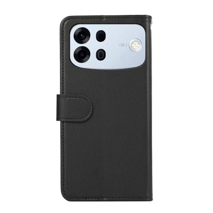 For OPPO A7 Pro Max 5G ABEEL Delicate Texture Splicing RFID Leather Phone Case(Black)