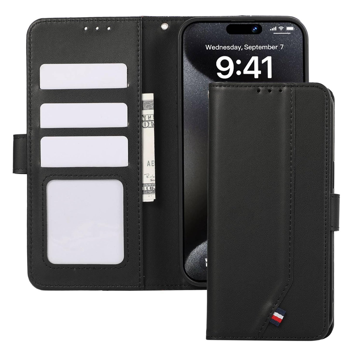 For OPPO A7 Pro Max 5G ABEEL Delicate Texture Splicing RFID Leather Phone Case(Black)