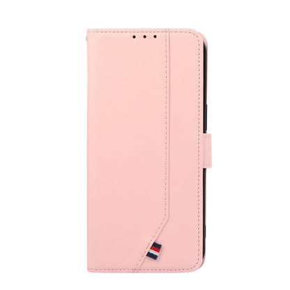 For OPPO A7 Pro Max 5G ABEEL Delicate Texture Splicing RFID Leather Phone Case(Pink)