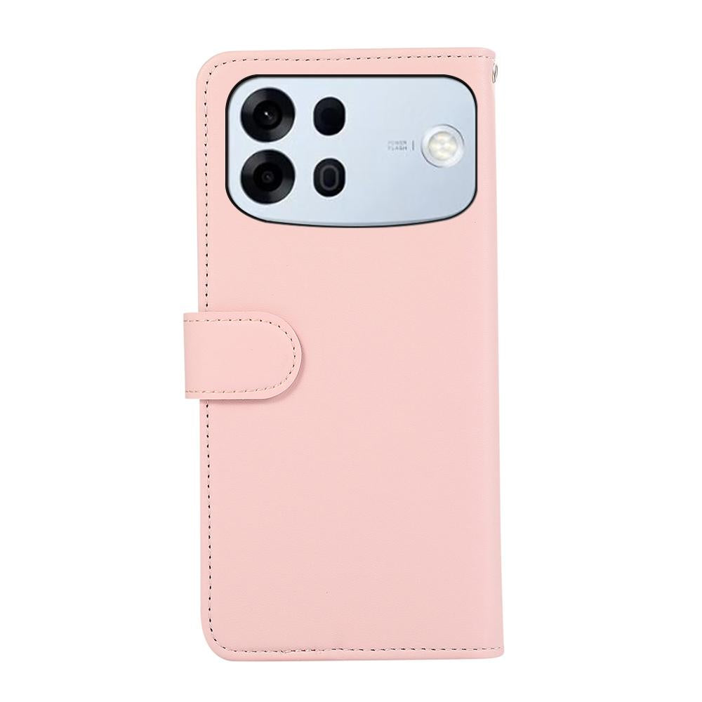 For OPPO A7 Pro Max 5G ABEEL Delicate Texture Splicing RFID Leather Phone Case(Pink)
