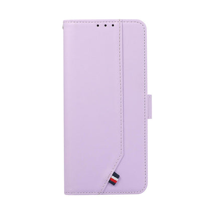 For OPPO A7 Pro Max 5G ABEEL Delicate Texture Splicing RFID Leather Phone Case(Purple)