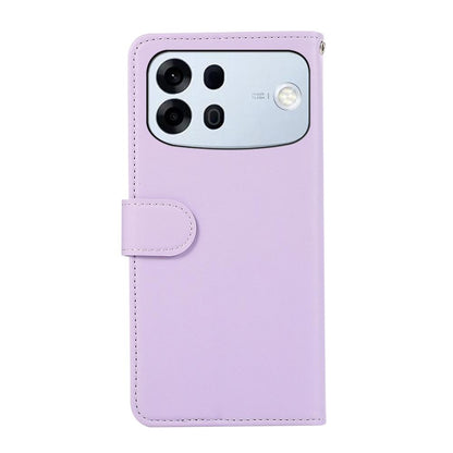 For OPPO A7 Pro Max 5G ABEEL Delicate Texture Splicing RFID Leather Phone Case(Purple)