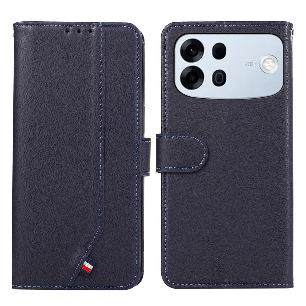 For OPPO A7 Pro Max 5G ABEEL Delicate Texture Splicing RFID Leather Phone Case(Blue)