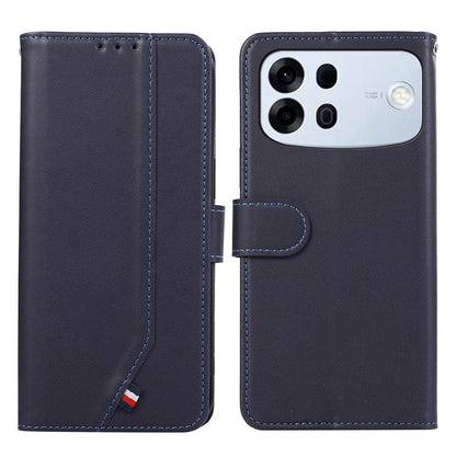 For OPPO A7 Pro Max 5G ABEEL Delicate Texture Splicing RFID Leather Phone Case(Blue)