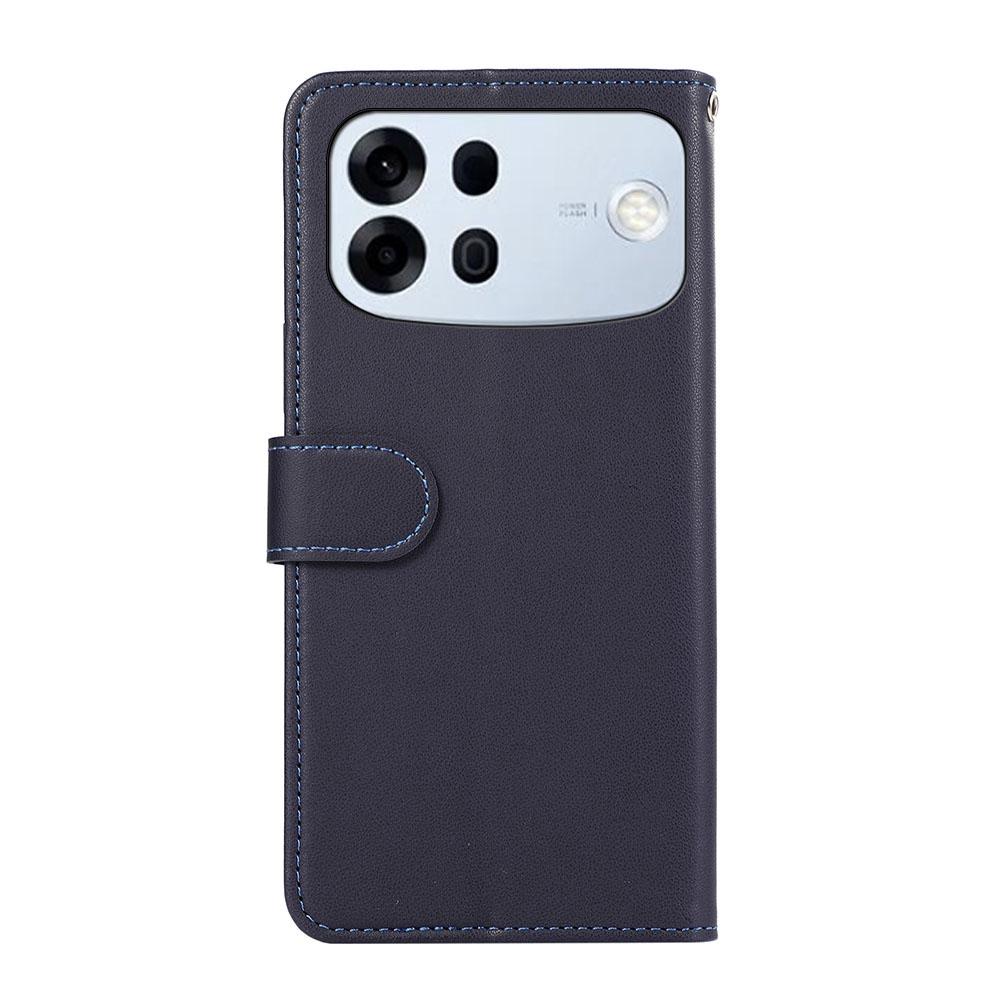 For OPPO A7 Pro Max 5G ABEEL Delicate Texture Splicing RFID Leather Phone Case(Blue)
