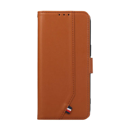 For OPPO A7 Pro Max 5G ABEEL Delicate Texture Splicing RFID Leather Phone Case(Brown)