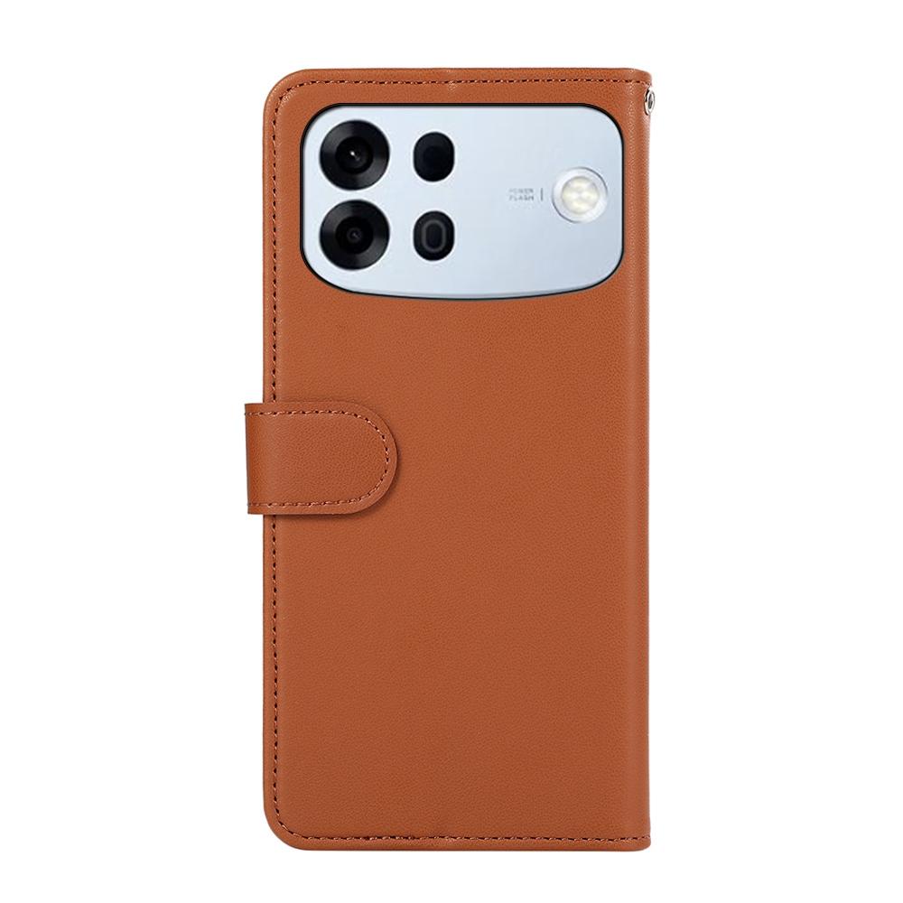 For OPPO A7 Pro Max 5G ABEEL Delicate Texture Splicing RFID Leather Phone Case(Brown)