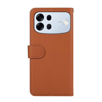 For OPPO A7 Pro Max 5G ABEEL Delicate Texture Splicing RFID Leather Phone Case(Brown)