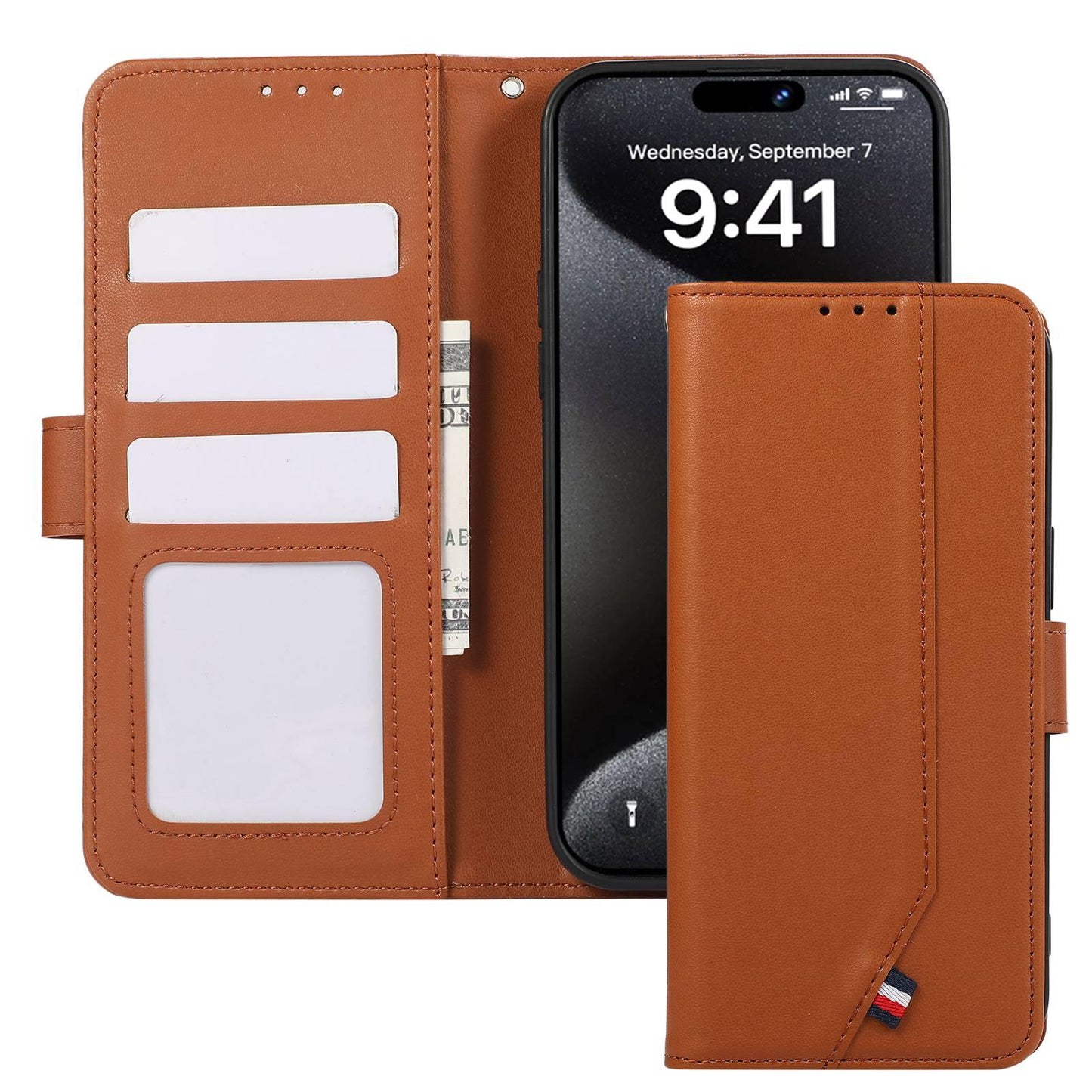 For OPPO A7 Pro Max 5G ABEEL Delicate Texture Splicing RFID Leather Phone Case(Brown)