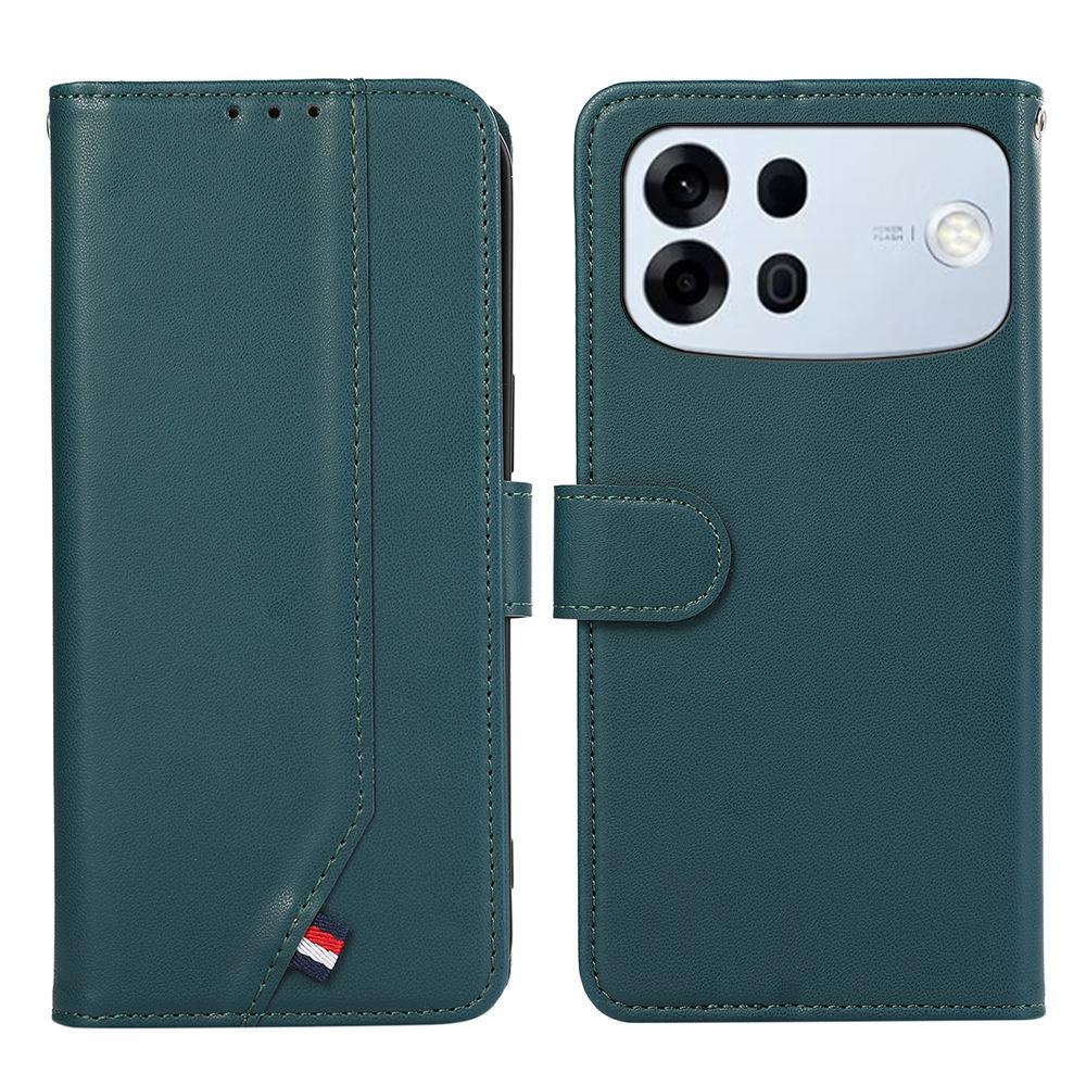 For OPPO A7 Pro Max 5G ABEEL Delicate Texture Splicing RFID Leather Phone Case(Green)