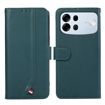 For OPPO A7 Pro Max 5G ABEEL Delicate Texture Splicing RFID Leather Phone Case(Green)