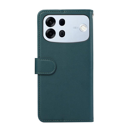 For OPPO A7 Pro Max 5G ABEEL Delicate Texture Splicing RFID Leather Phone Case(Green)