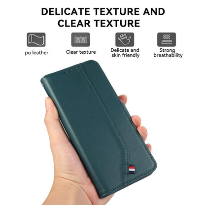 For OPPO A7 Pro Max 5G ABEEL Delicate Texture Splicing RFID Leather Phone Case(Green)