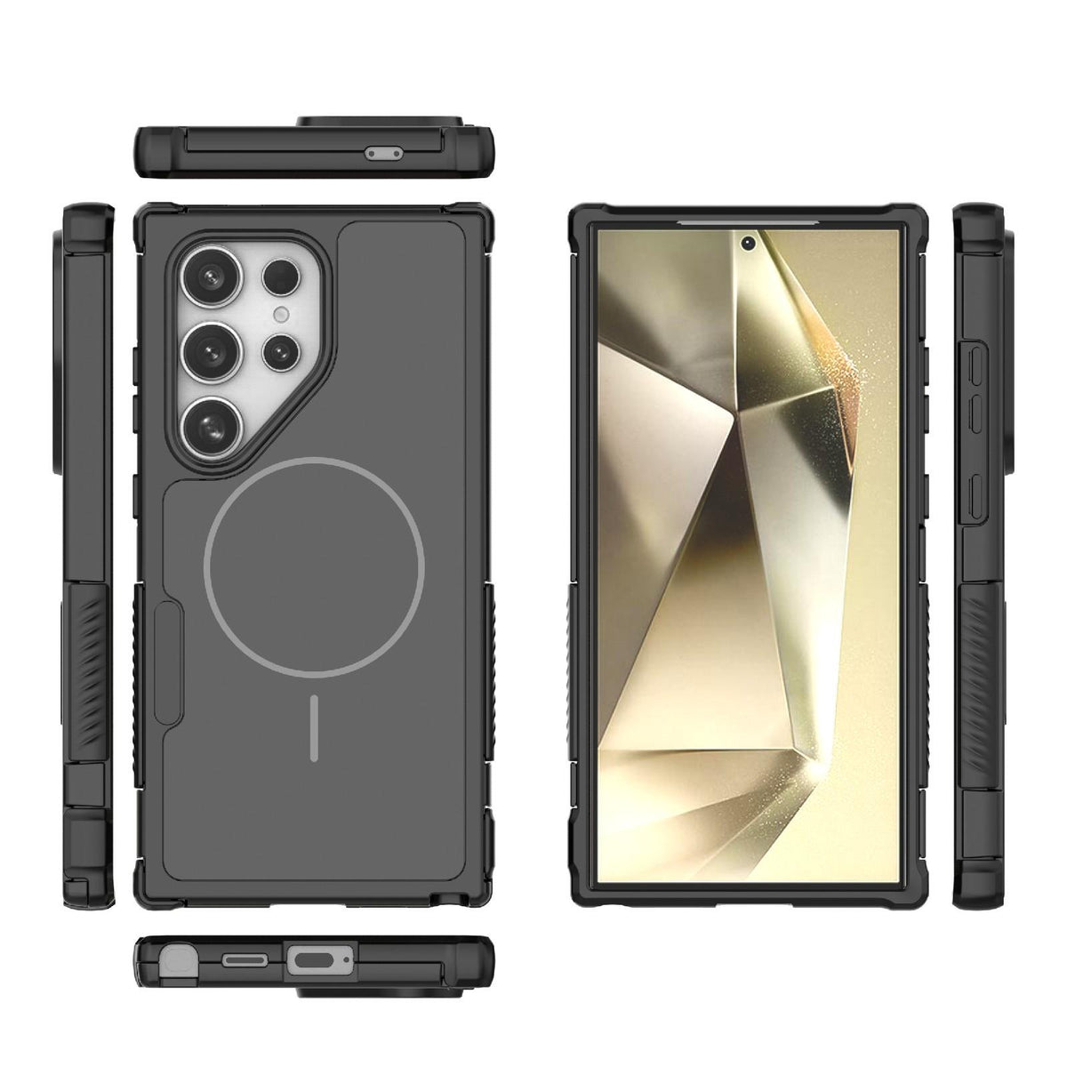 For Galaxy S24 Ultra 5G Heat Dissipation Air Shockproof TPU + PC Magsafe Phone Case - Black - EDA009498108A