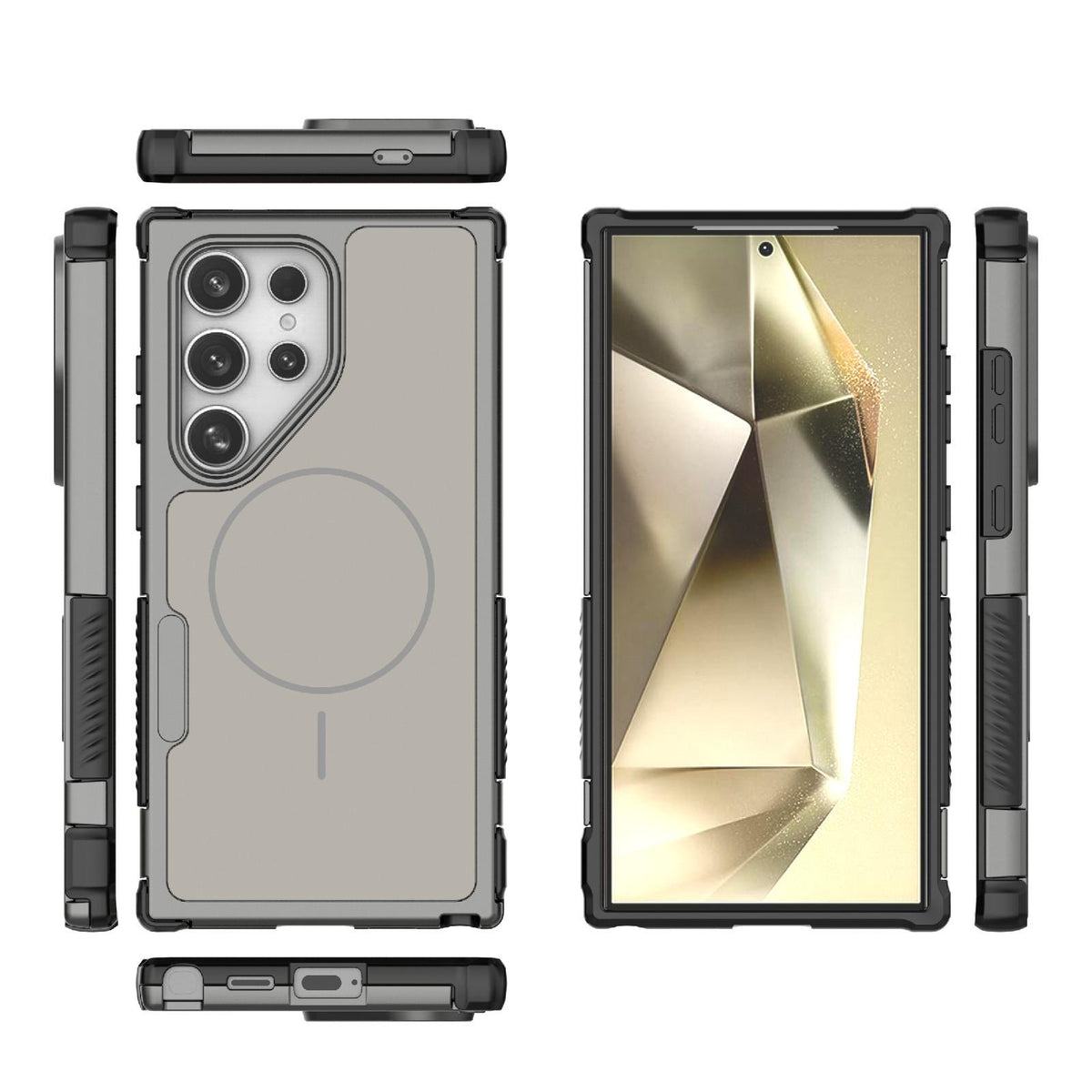 For Galaxy S24 Ultra 5G Heat Dissipation Air Shockproof TPU + PC Magsafe Phone Case - Gray - EDA009498108B