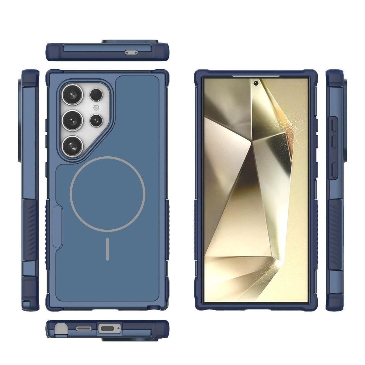 For Galaxy S24 Ultra 5G Heat Dissipation Air Shockproof TPU + PC Magsafe Phone Case - Blue - EDA009498108C