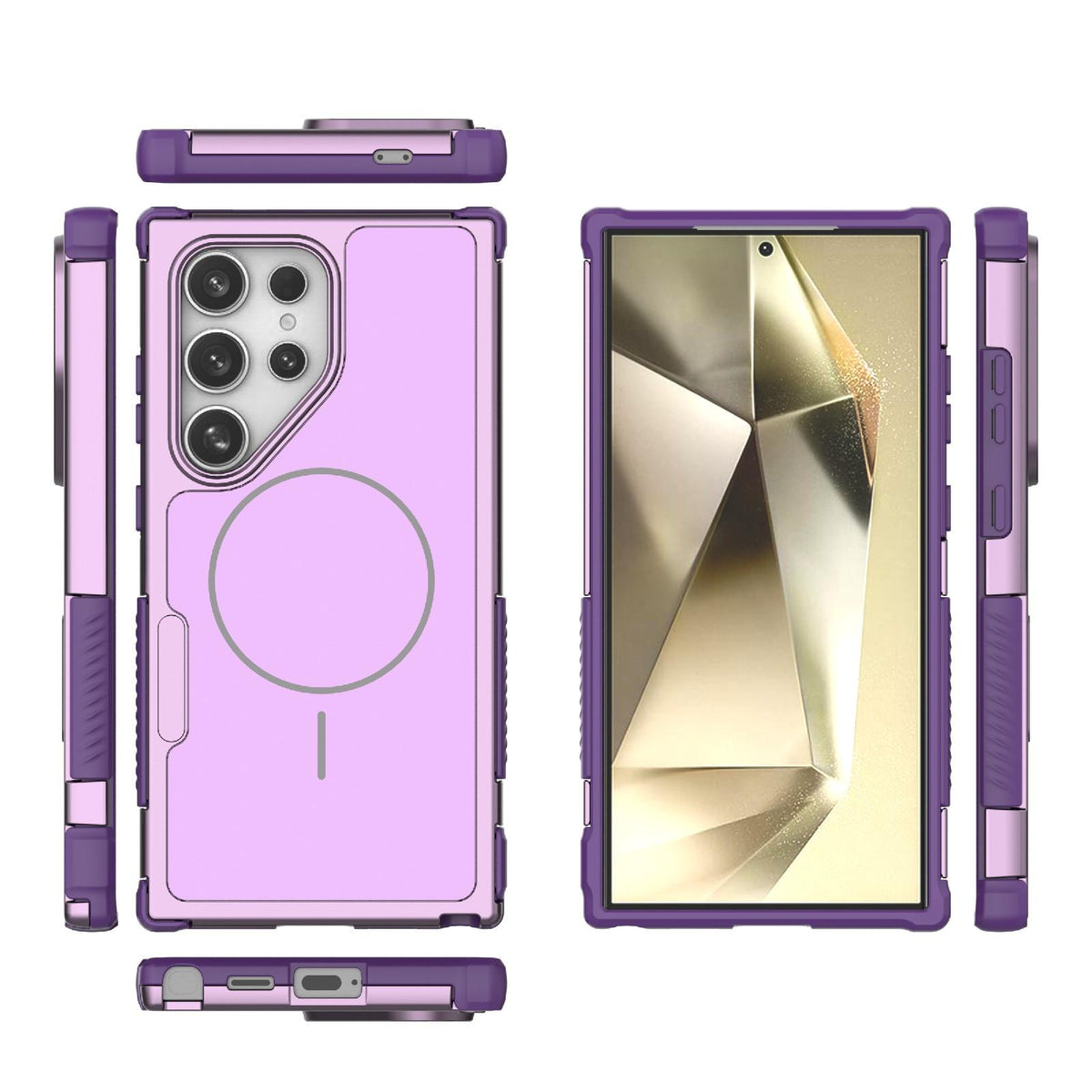 For Galaxy S24 Ultra 5G Heat Dissipation Air Shockproof TPU + PC Magsafe Phone Case - Purple - EDA009498108D
