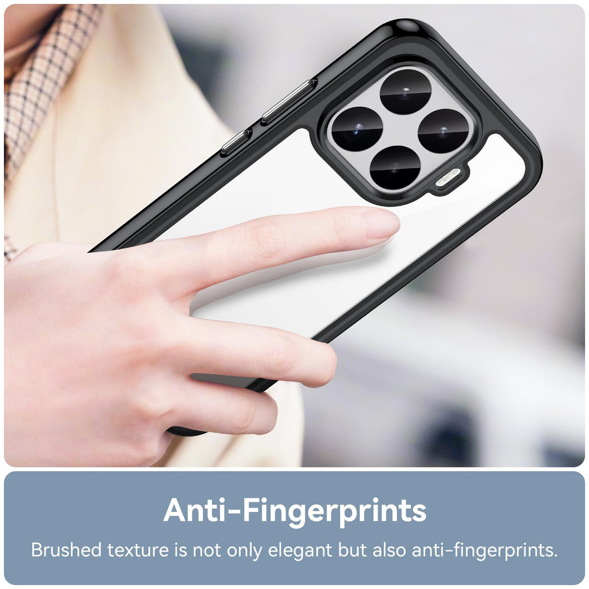 For Xiaomi 17T 5G WANLONFENG Electroplated Buttons TPU Acrylic Phone Case with Screen Protector - Black - EDA009509807A