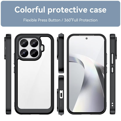 For Xiaomi 17T 5G WANLONFENG Electroplated Buttons TPU Acrylic Phone Case with Screen Protector - Transparent - EDA009509807B