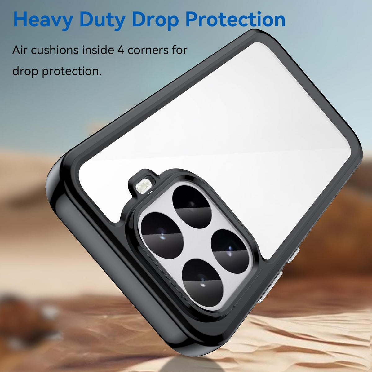 For Xiaomi 17T 5G WANLONFENG Electroplated Buttons TPU Acrylic Phone Case with Screen Protector - Transparent - EDA009509807B