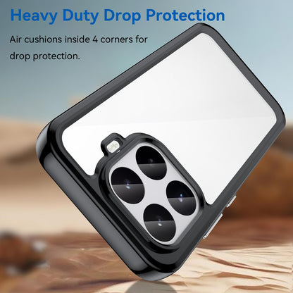For Xiaomi 17T 5G WANLONFENG Electroplated Buttons TPU Acrylic Phone Case with Screen Protector - Transparent - EDA009509807B