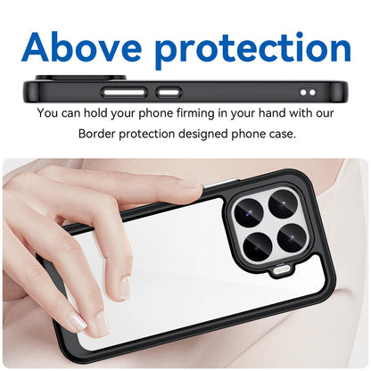 For Xiaomi 17T 5G WANLONFENG Electroplated Buttons TPU Acrylic Phone Case with Screen Protector - Transparent - EDA009509807B