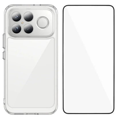 For Redmi K90 Pro Max / Poco F8 Ultra WANLONFENG Electroplated Buttons TPU Acrylic Phone Case with Screen Protector(Transparent)