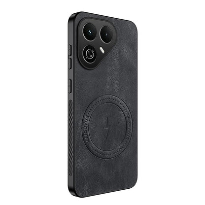 For Tecno Pova 8 5G WANLONFENG SD Series Nappa Texture Magnetic Phone Case(Black)