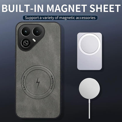 For Tecno Pova 8 5G WANLONFENG SD Series Nappa Texture Magnetic Phone Case(Grey)