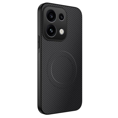 For OPPO Reno16 F / Reno16 FS 5G WANLONFENG TQ Series Magnetic Carbon Fiber Texture PC Hybrid TPU Phone Case - Black - EDA009515403A