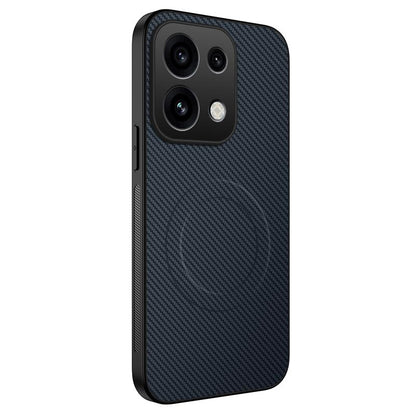 For OPPO Reno16 F / Reno16 FS 5G WANLONFENG TQ Series Magnetic Carbon Fiber Texture PC Hybrid TPU Phone Case - Sapphire Blue - EDA009515403C