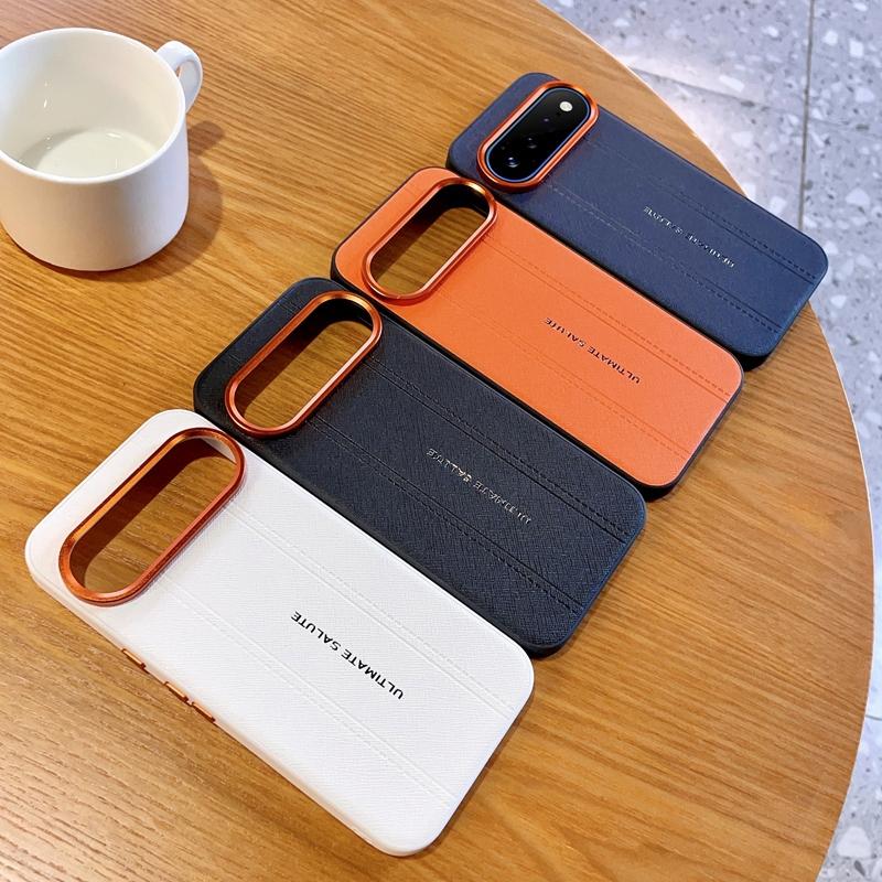 For Google Pixel 11 Metal Camera Lens Frame Buttons Vegan Leather Phone Case(Black)