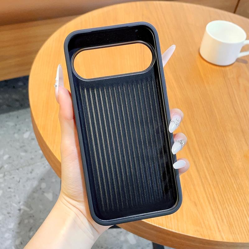 For Google Pixel 11 Pro Metal Camera Lens Frame Buttons Vegan Leather Phone Case(Blue)
