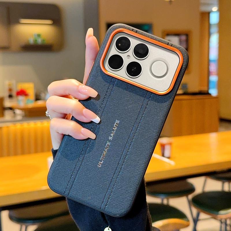 For Redmi K90 Pro Max / Poco F8 Ultra 5G Metal Camera Lens Frame Buttons Vegan Leather Phone Case(Black)