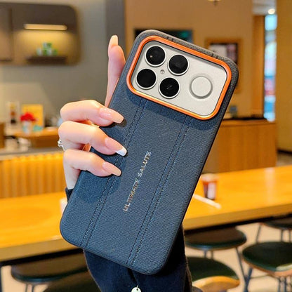 For Redmi K90 Pro Max / Poco F8 Ultra 5G Metal Camera Lens Frame Buttons Vegan Leather Phone Case(Black)