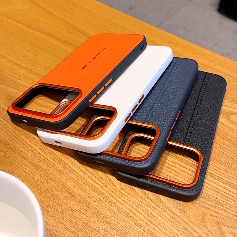For Redmi K90 Pro Max / Poco F8 Ultra 5G Metal Camera Lens Frame Buttons Vegan Leather Phone Case(Blue)